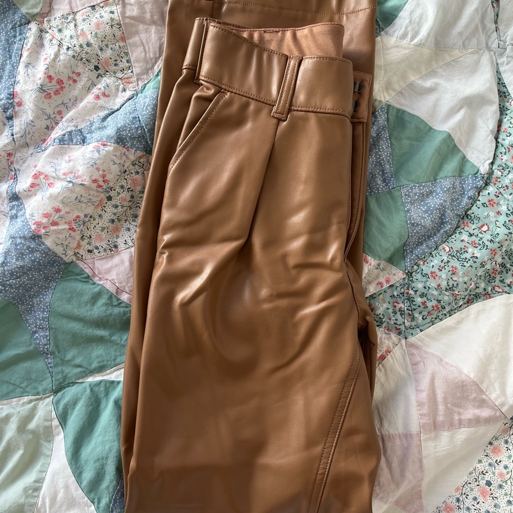 A&F Brown Faux Leather Pants